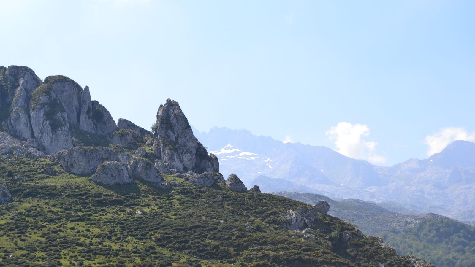 Montagnes verdoyantes des Picos de Europa dans les Asturies